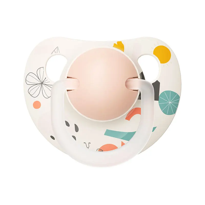 ALGO NEW Baby Food Grade Silicone Dummy Round Nipple Natural Silicone Baby Pacifier
