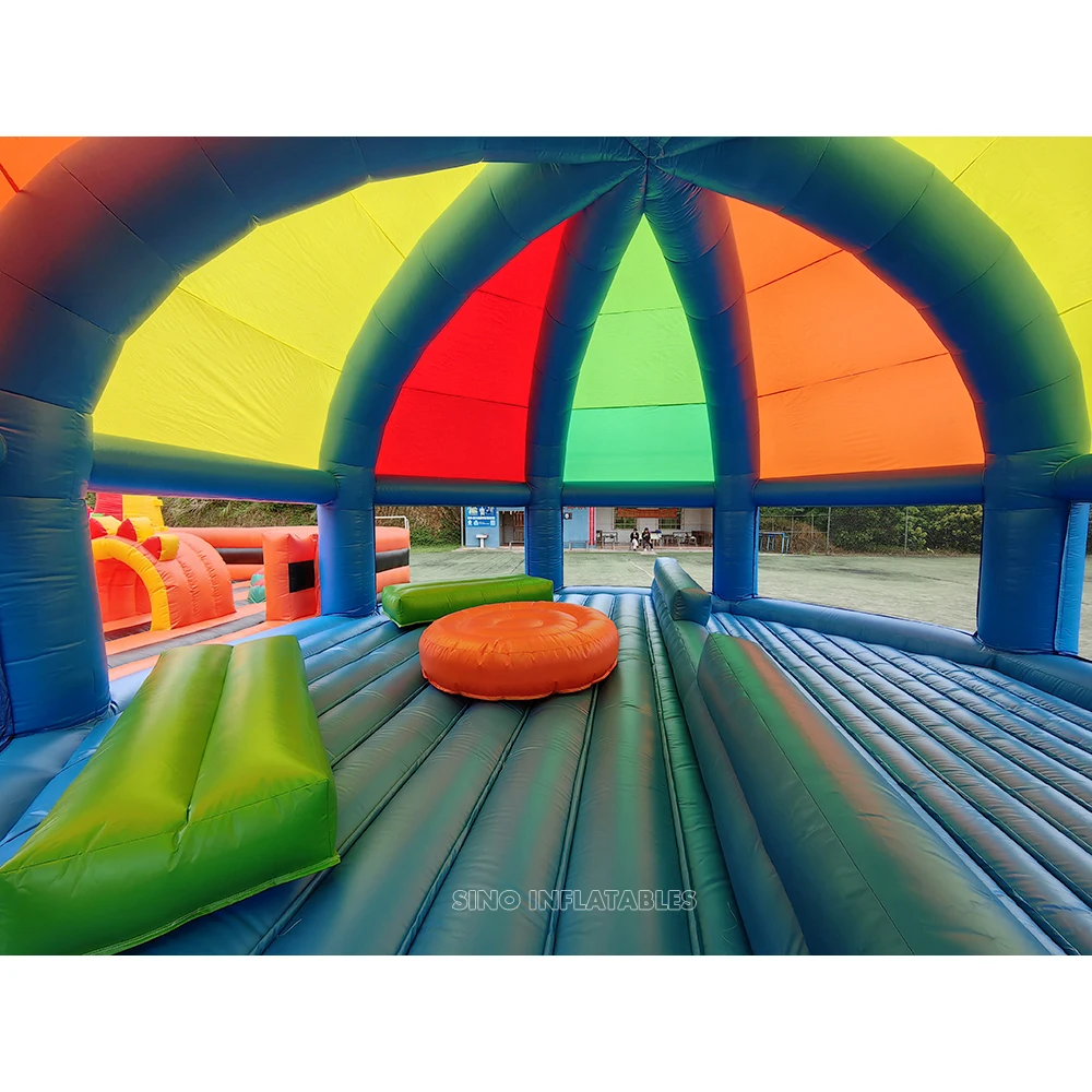 17x9m commercial grade giant inflatable playground with ball pit for outdoor kids theme fun park with supervisor tent