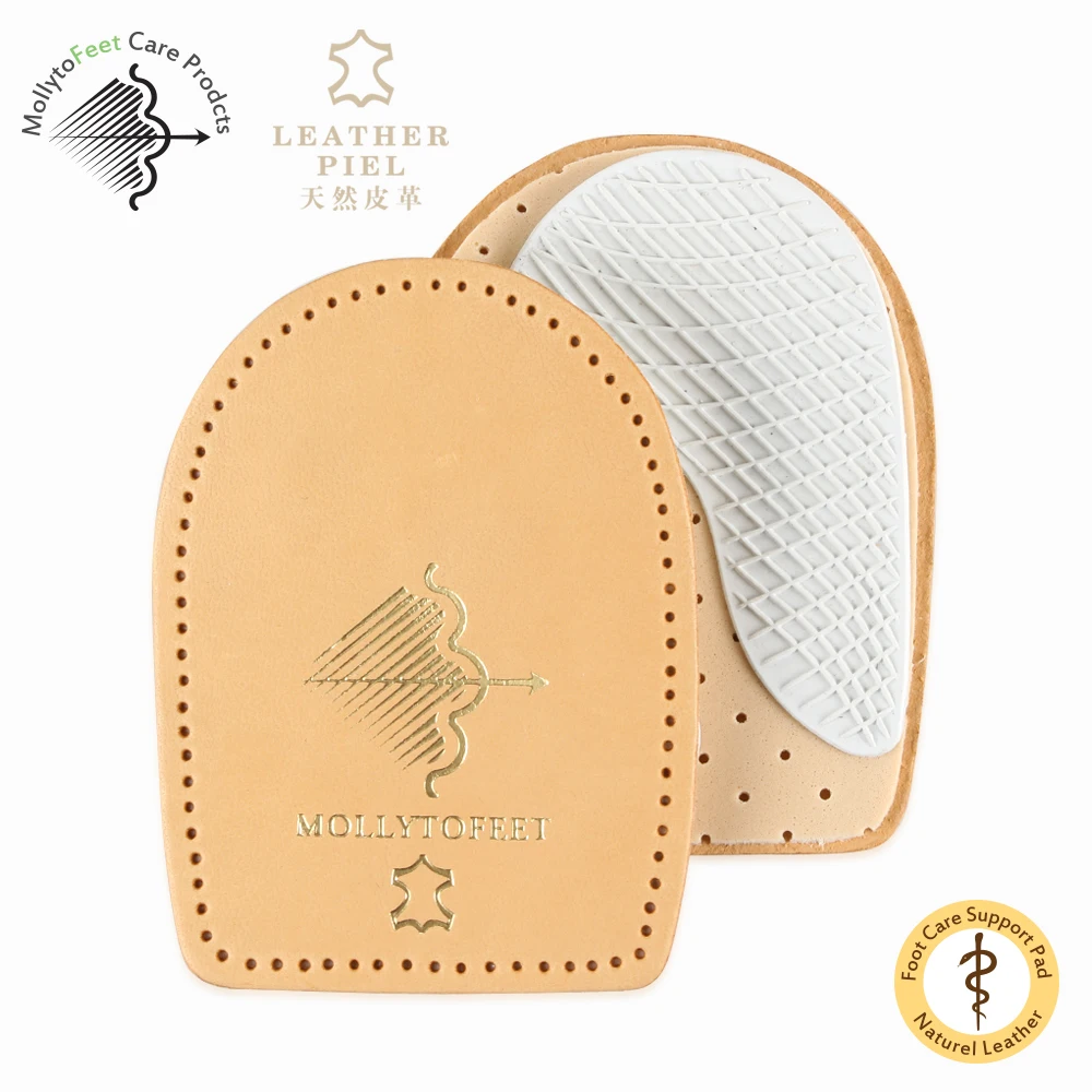 Hot sale thick sheepskin leather half pad latex sponge shock absorption casual half size comfortable pad heel cushion