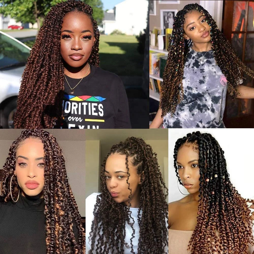 Passion Twist Hair 18 Inch Passion Twist Crochet Hair Ombre Water Wave Crochet Braiding Hair Extensions