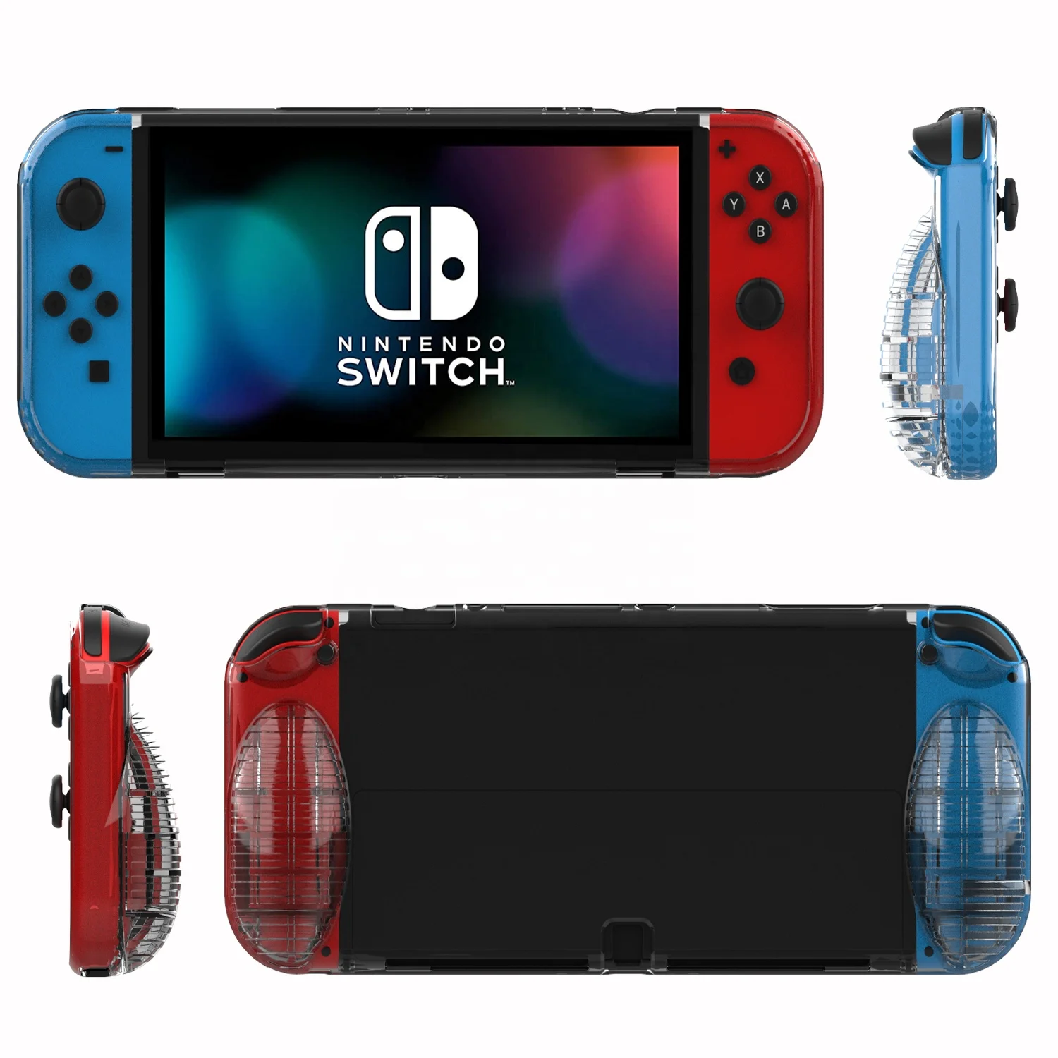 HOXC Switch OLED TPU Case Private Mould Easy to Clean Crystal Case switch ns pro case with Both Side Card Slot