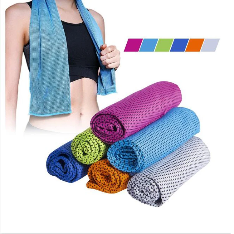 multi-color instant cooling ice towel Microfiber long sports towel for workouts