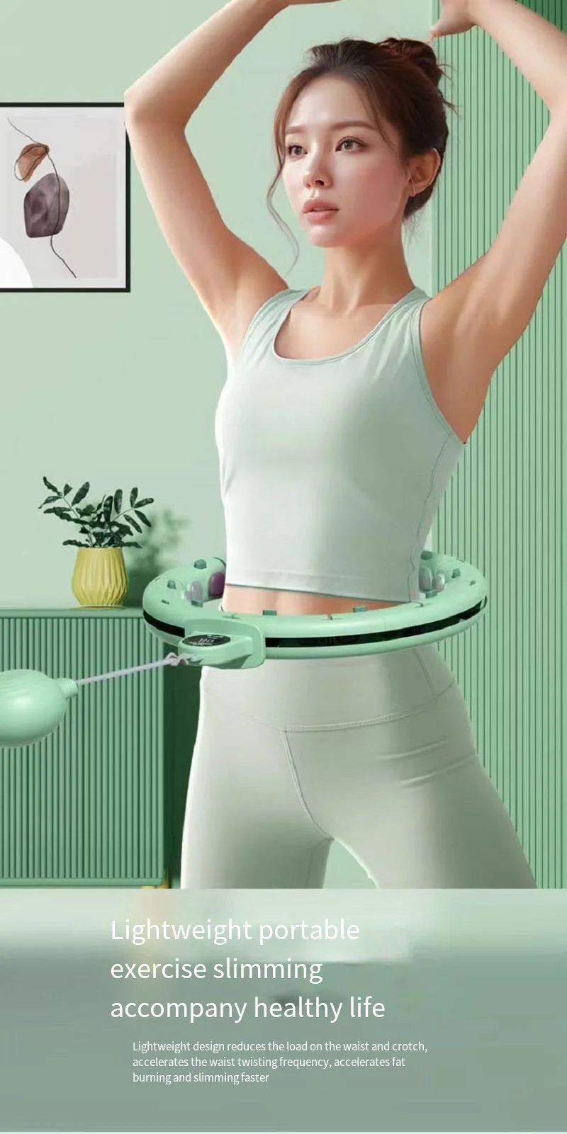 Smart weighted adults Adjustable Hoola hoop reduce abdomen removable  hoola ring no waist injury intelligent counting