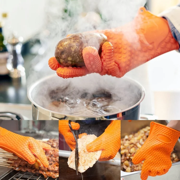 silicone grill glove Use as BBQ Meat Turner or Oven Mitts Insulation and anti-scald food silicone oven gloves