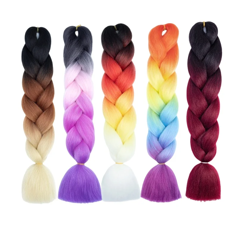 Free Sample Hot 108 Colors Extensions for African Expression Ombre Pre Stretched Braids Jumbo Braid Synthetic Braiding Hair