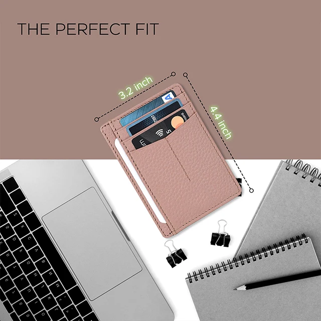 BSCI Custom Color Logo PU Leather Men Women Credit Card Holder Wallet Pocket Minimalist Slim Cardholder Wallet