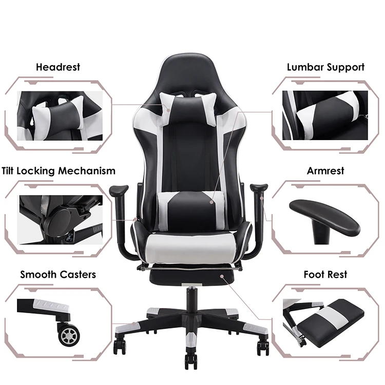 Sillas Gamer 180 градусов игровые стулья с массажной