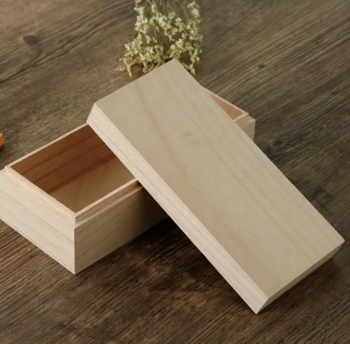 Cheap unfinished wooden storage small box jewelry gift packaging solid wood box