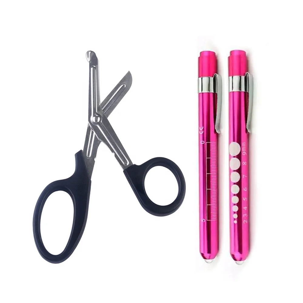 Home Family Health Care Hot Selling Combo Set Medical Penlight with Trauma Shear