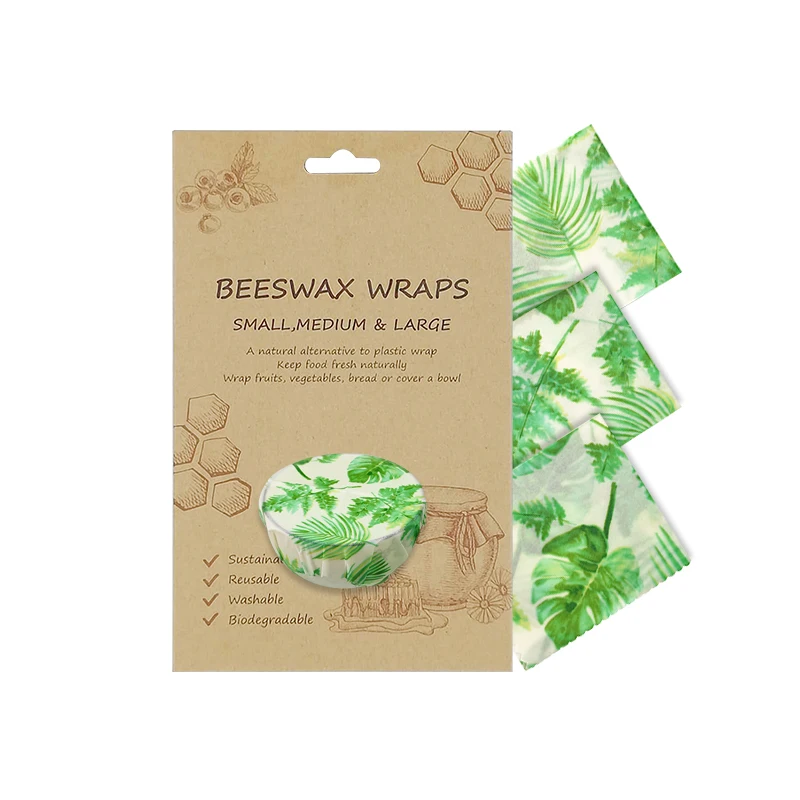 Custom Food Grade Beeswax Wrap Sandwich Paper Printed Bees Wax Food Wrappers