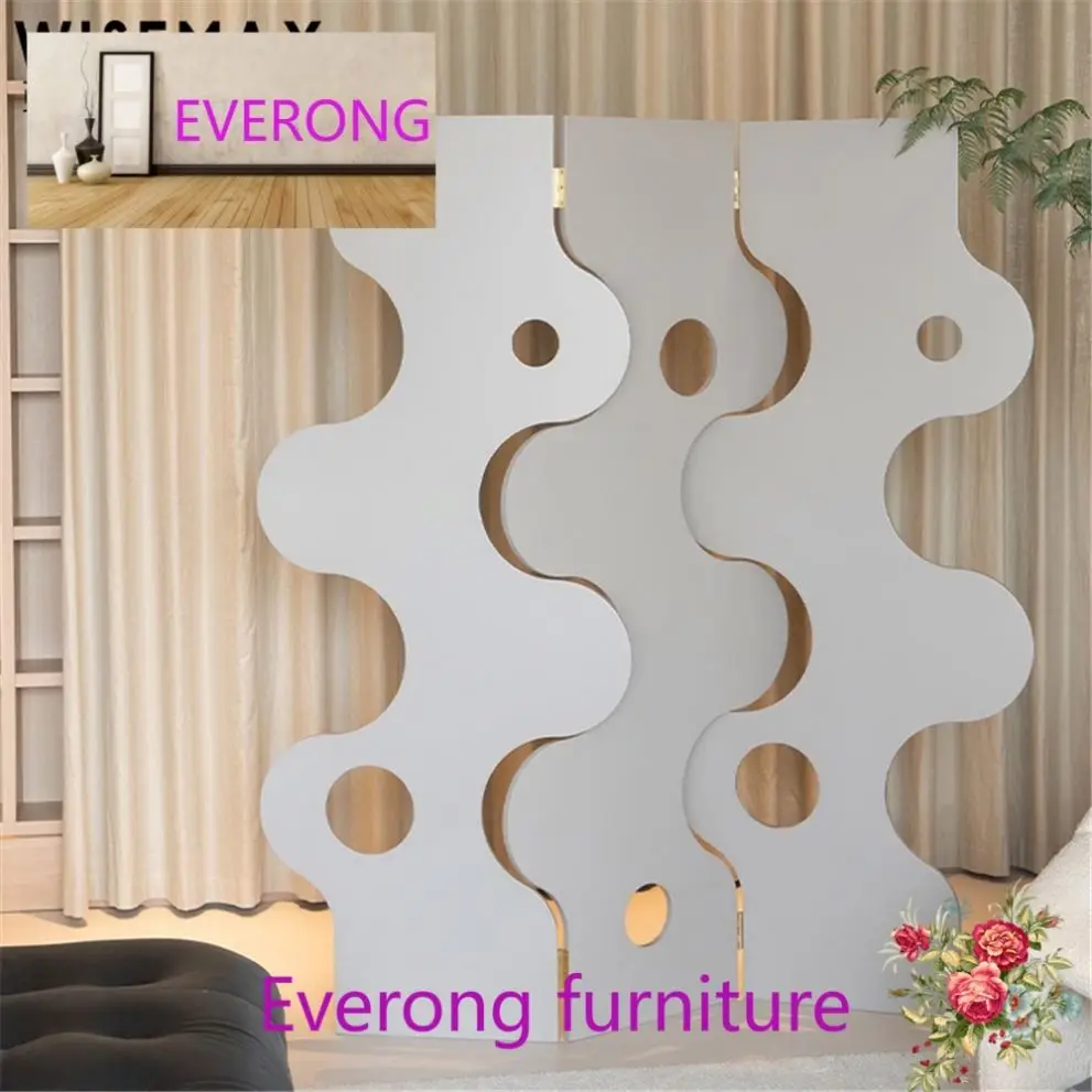 EV FURNITURE Nordic indoor decor Openwork curve shape screen Folding acrylic partition for home