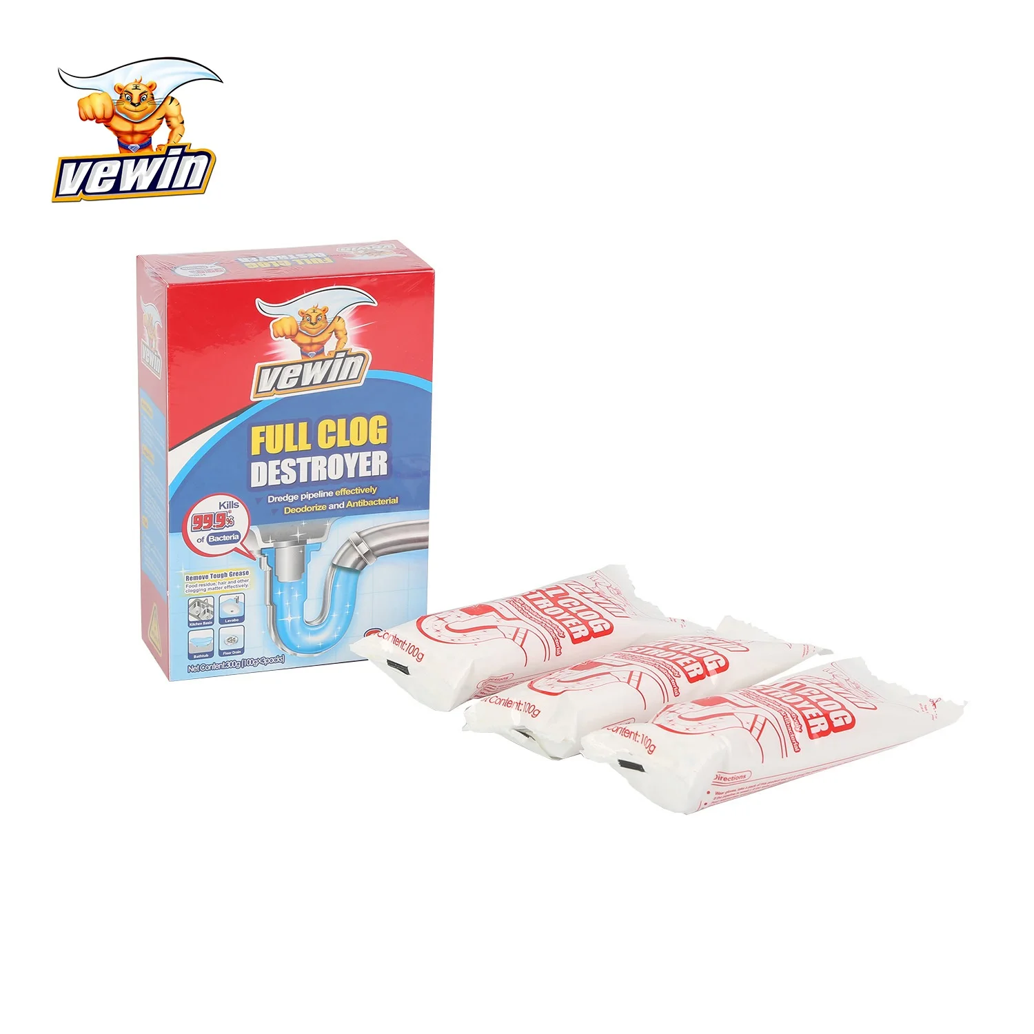 Cleaning Declogger Drain Cleaner Multi-surface Eliminate Odour Drain Cleaner Powder Pipe Cleaner