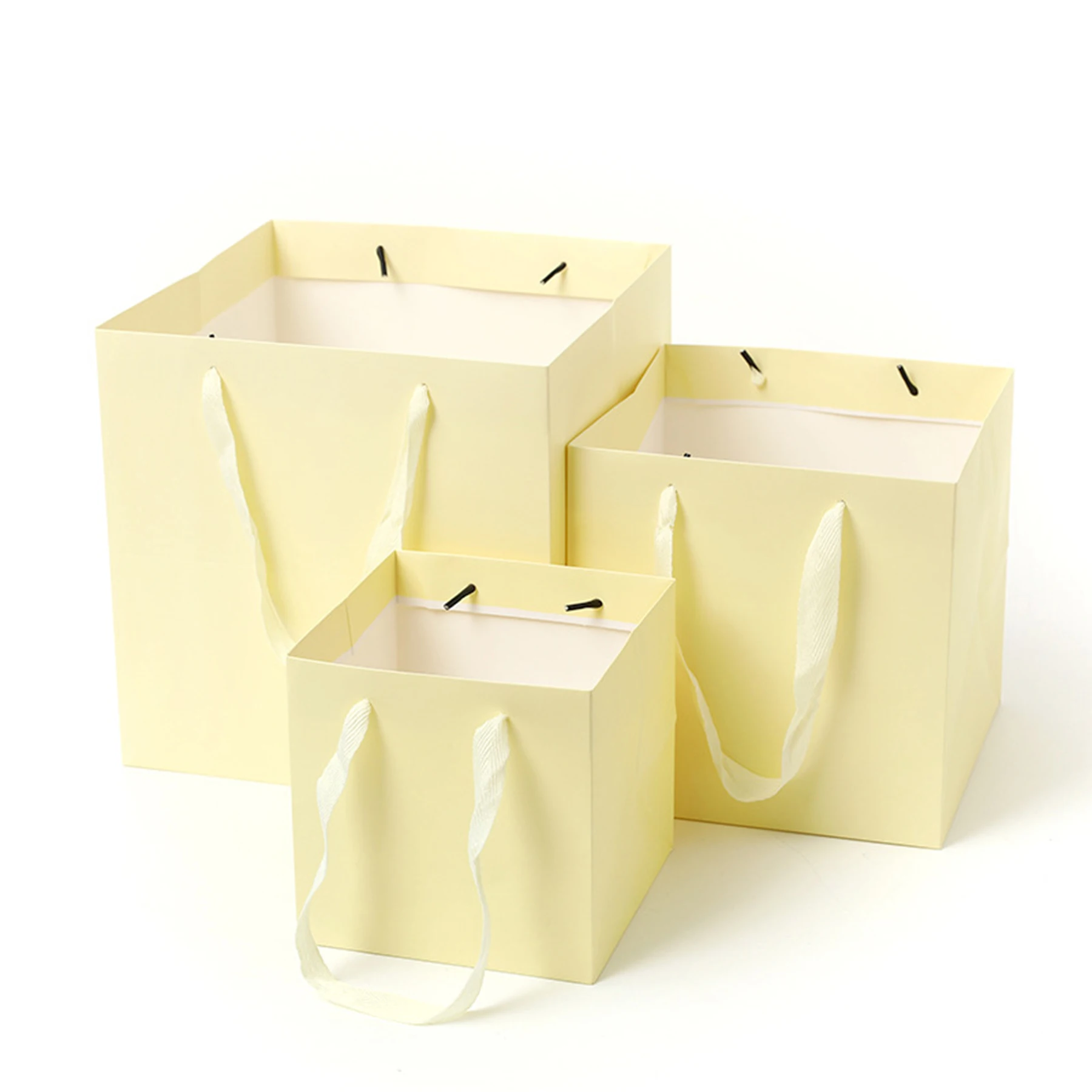 Custom Printing Retail Packaging Shopping Tote Bag Square Cake Baking Gift Paper Bag