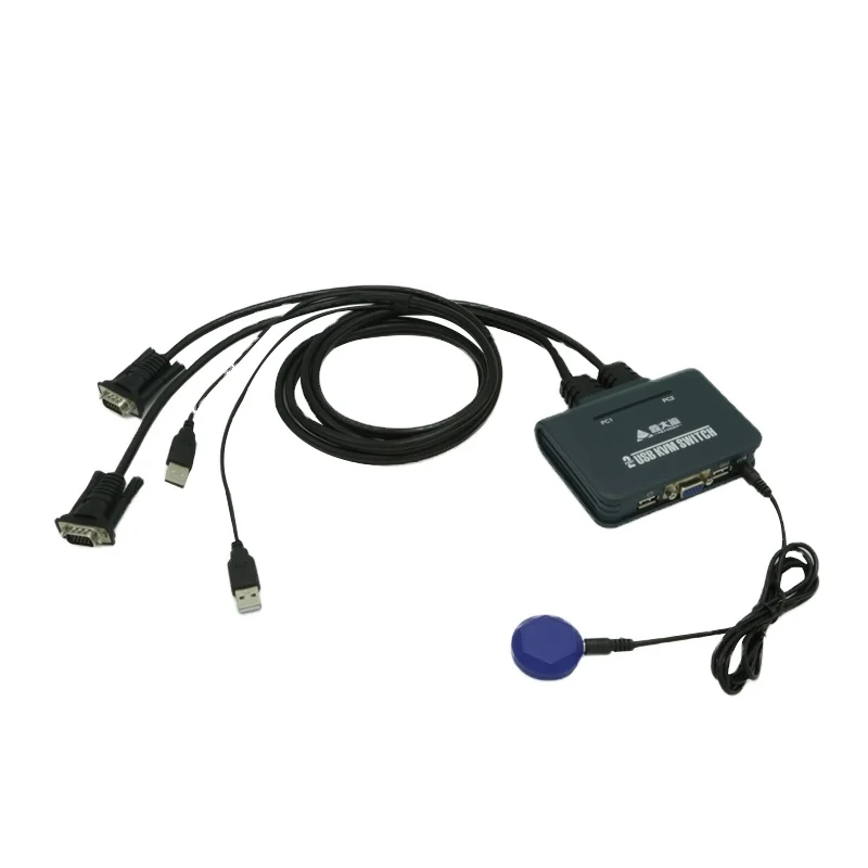 User-friendly design 2 Ports VGA desktop KVM switch with cables USB 2.0 switch
