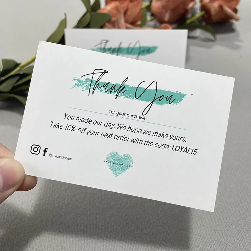 Wholesale OEM/ODM Customized Printing With Your Brand Logo Business Paper Cards Thank You Greeting Cards For Small Business