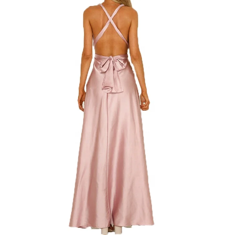 Новинка женское платье-макси с запахом для подружки невесты