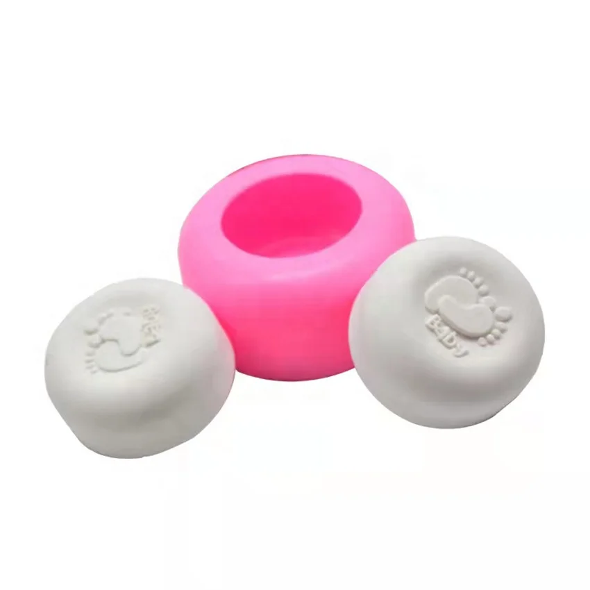 Handmade Baby Footprint Aromatherapy Gypsum Soap Mold Easy Release Clay Silicone Mold Bar Bubble Number Shape Home Use