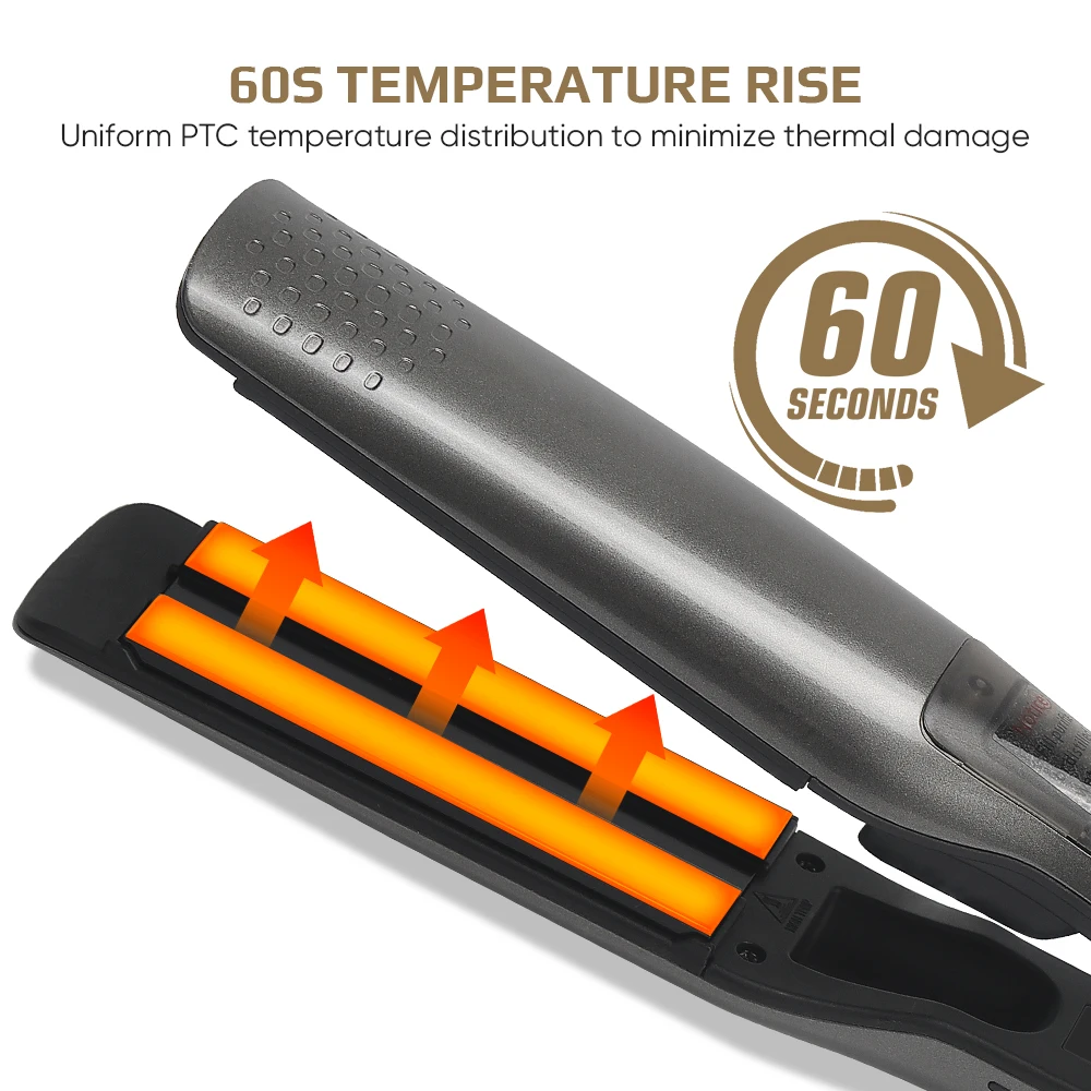 New Design  Professional  Flat Iron Ceramic Coating Steam Hair Straightener Hair Steam  Hair Straightener
