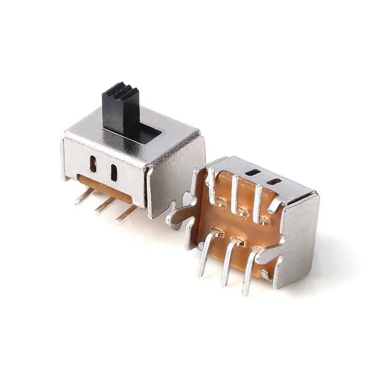 Wintai-tech selector 2 way 6pins double row 2p2t slide switch dpdt slide switch carbon 2 position micro slide switch