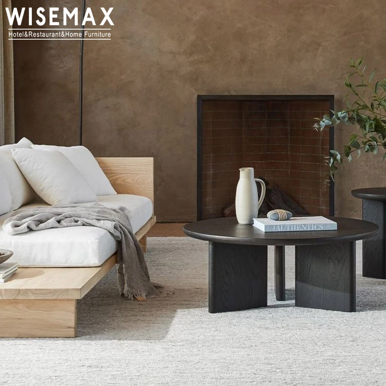 Мебель WISEMAX в скандинавском стиле мебель для гостиной круглый диван боковой столик журнальный с рамой из натурального массива дерева