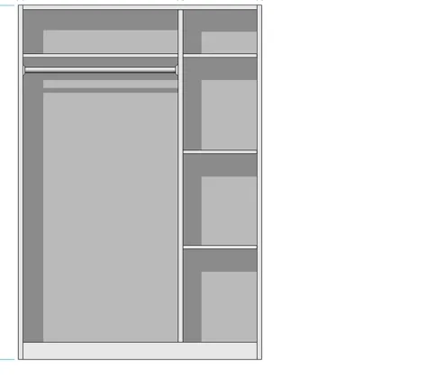 Шкаф с 3 дверями и 2 выдвижными ящиками