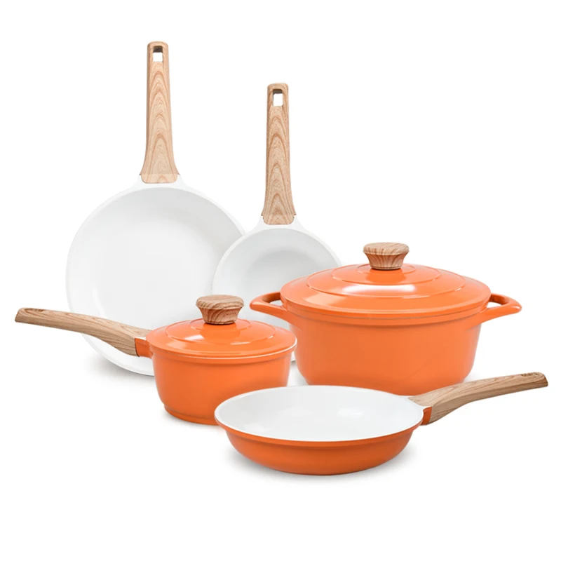 Hot Selling Cast Aluminium Non-Stick Coating Induction Bottom Kitchen Cookware Frying Pan Casserole Sets