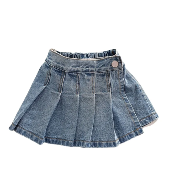 WEN Girls Denim Shorts Kids Skirt Children Clothes Style Pleated 80-130cm