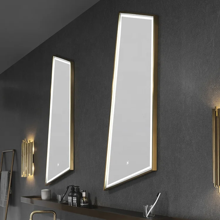 Luxury Modern Vanity Stainless Steel Framed Ornate Wall Decorative Designer Bathroom Mirror