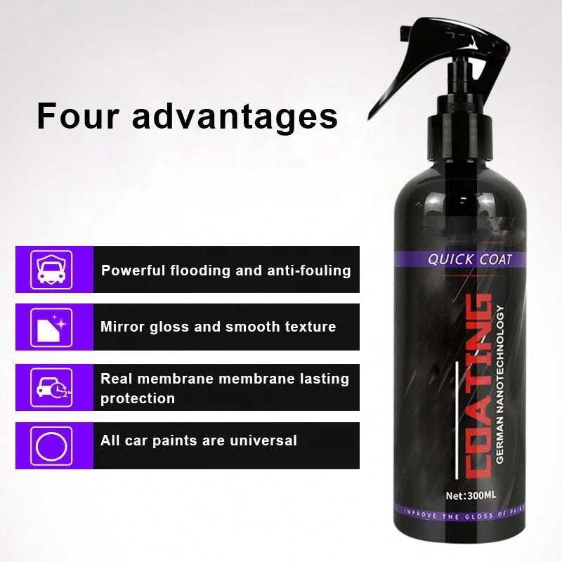 9H Hardness Car detailing Wash Quick Ceramic Coating Wax Polish Spray Hydrophobic Top Coat Polymer Paint Sealant Anti-scratch