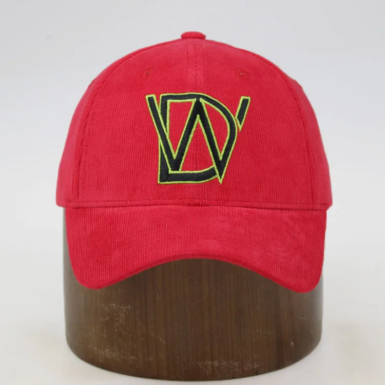 Winter warm simple Plaid Red corduroy wholesale baseball caps and hats