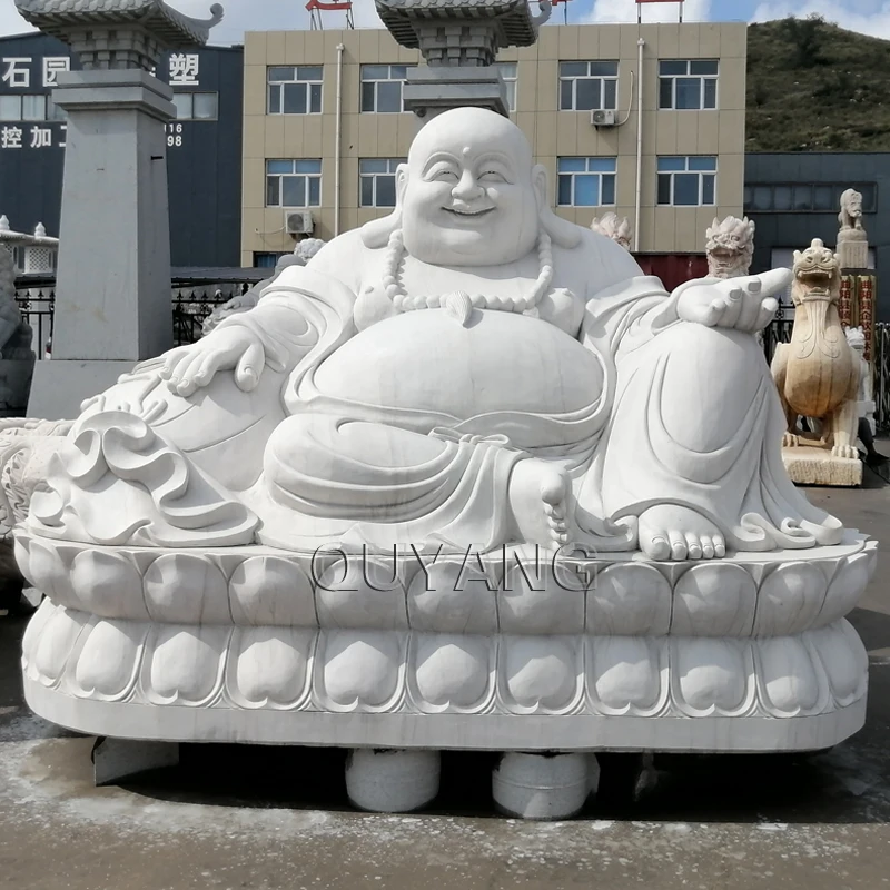 Уличная садовая белая резьба QUYANG из натурального камня скульптура мрамора в натуральную величину