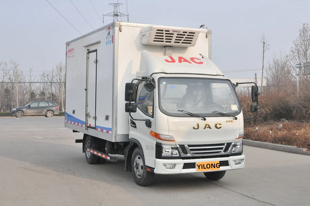 With custom private label 1.1t load 4 x 2 diesel truck refrigerated trailer