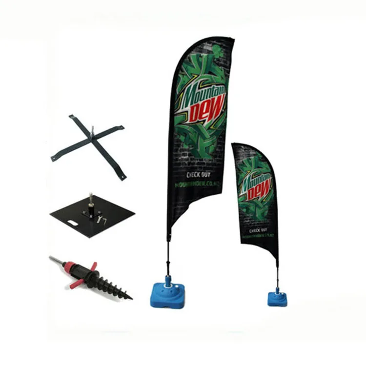 Advertising Huge Beach Flags With Logo Custom Print Pole Stand