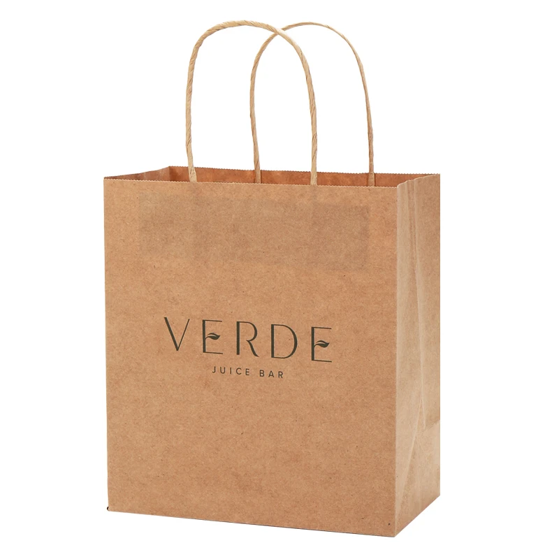 Hot sale paper shopping bag custom logo takeaway bag Brown Kraft Paper Bag