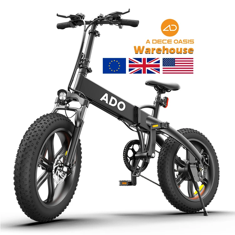 EU UK US warehouse ADO A20F folding fat tire electric bike bicycle ebike mountain electric road mountain bike city dirt bike