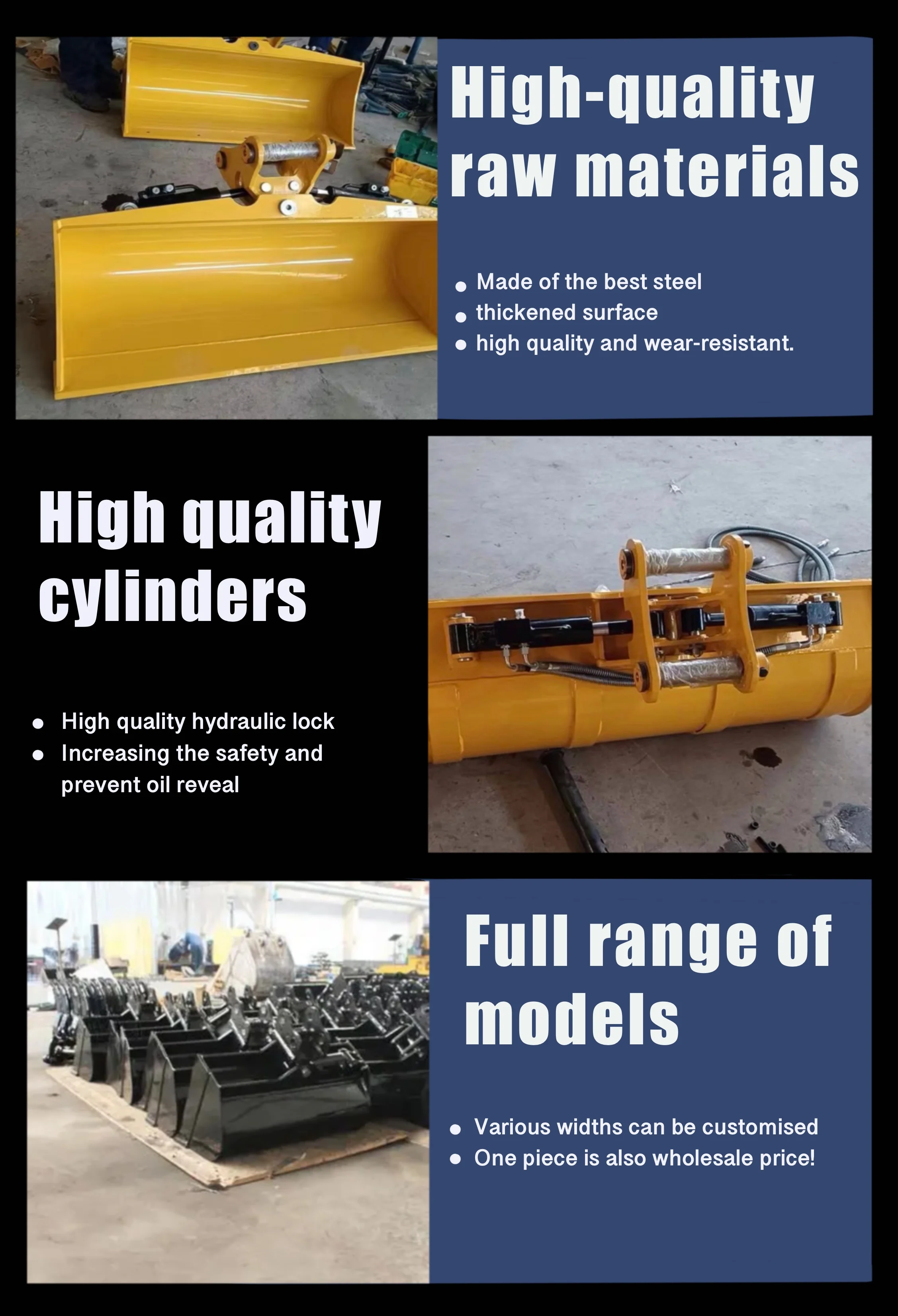 Wholesale Ttilt Cleaning Bucket for Kubota Excavator New Tractor Tilt Bucket for Sale