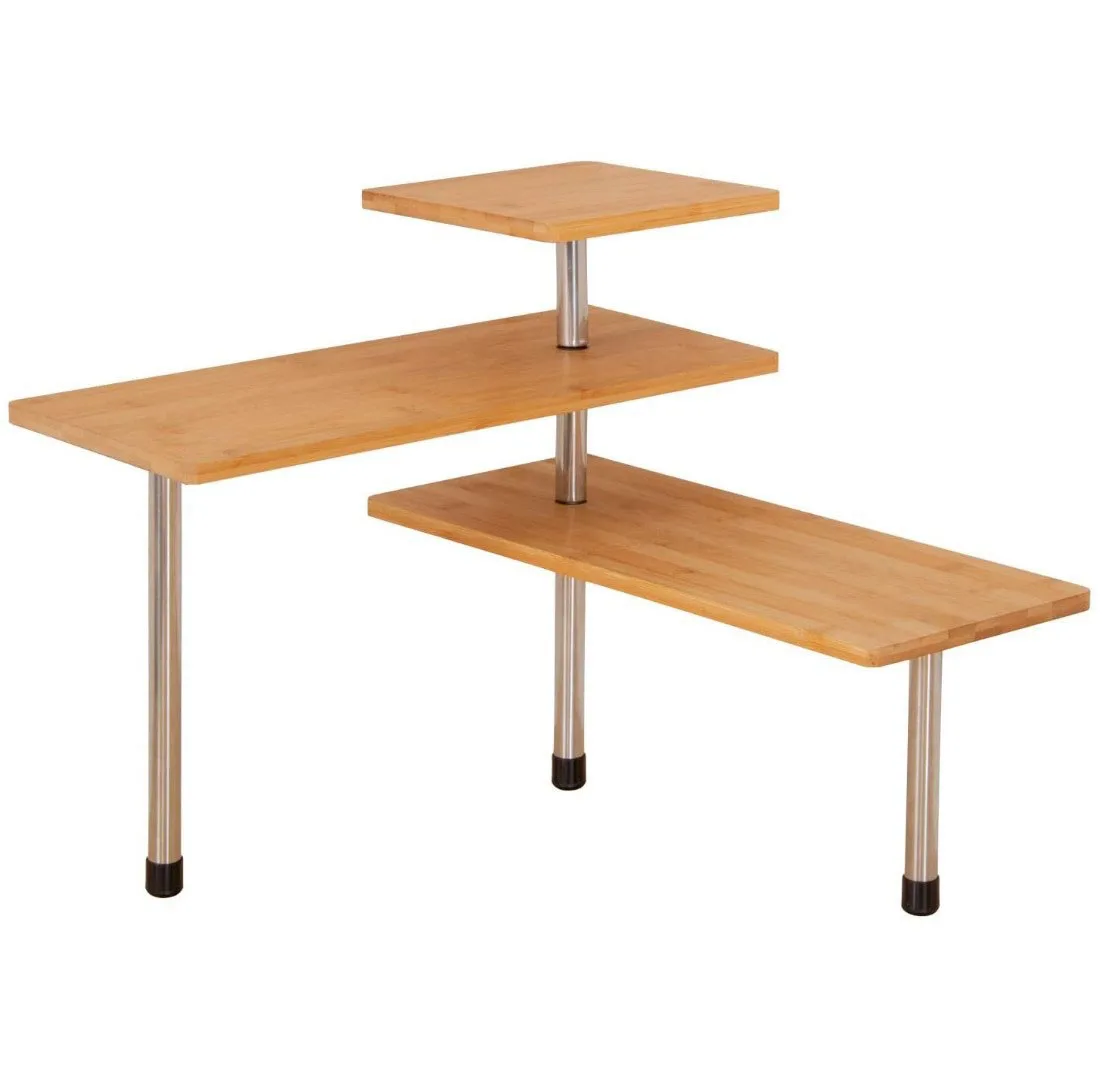 
Multiple Flower Display Holder Indoor Rack Bamboo Plant Pots Stand 