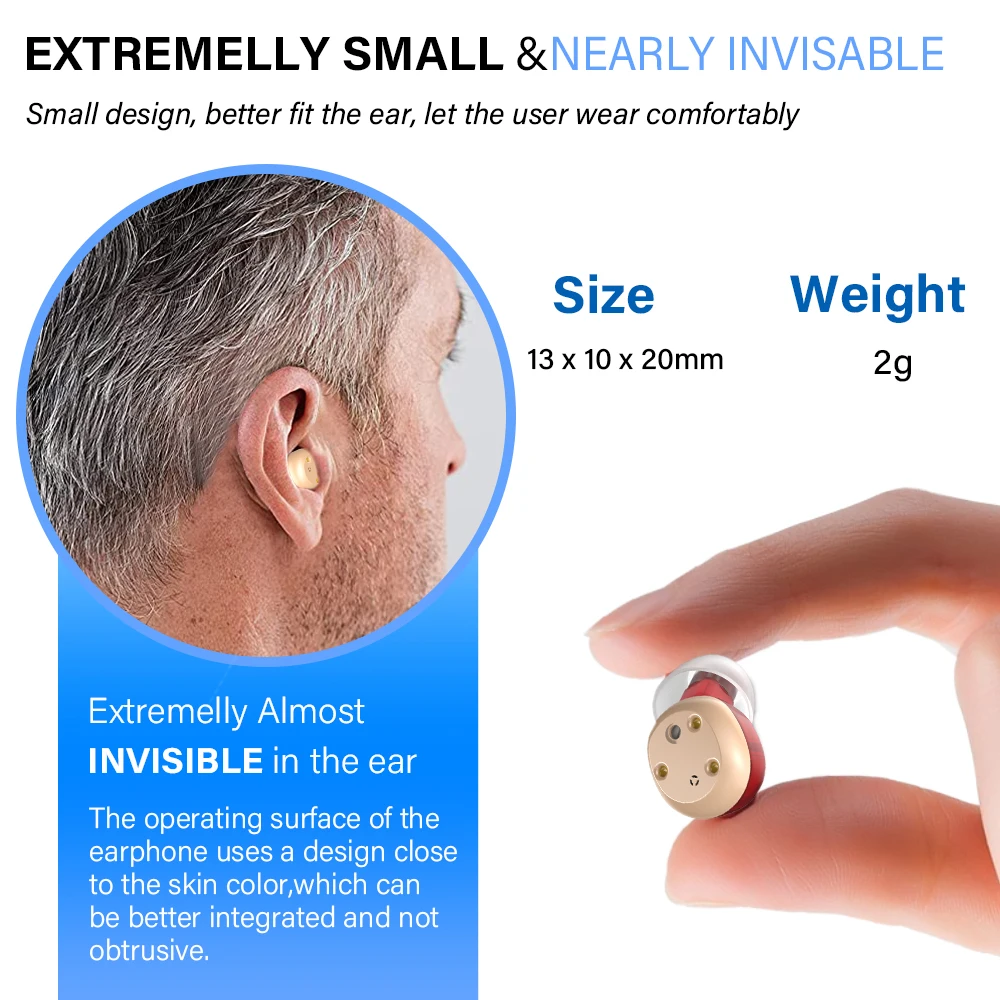 New Best Digital In The Ear Hearing Aid For The Deaf with Longer Battery Life Invisible Hearing Aids