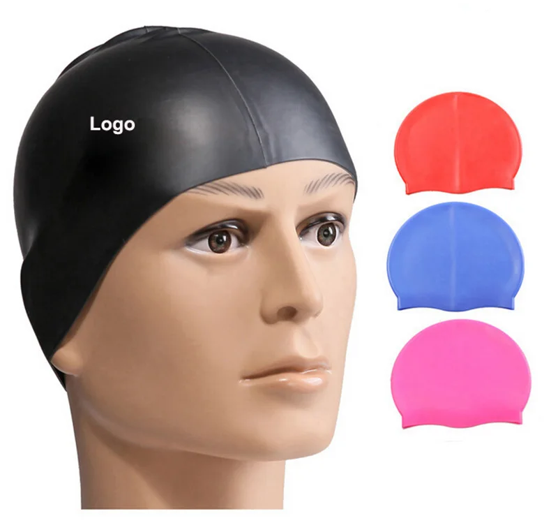Promotional waterproof 100% Silicone Custom Swim Cap For Swimming Race