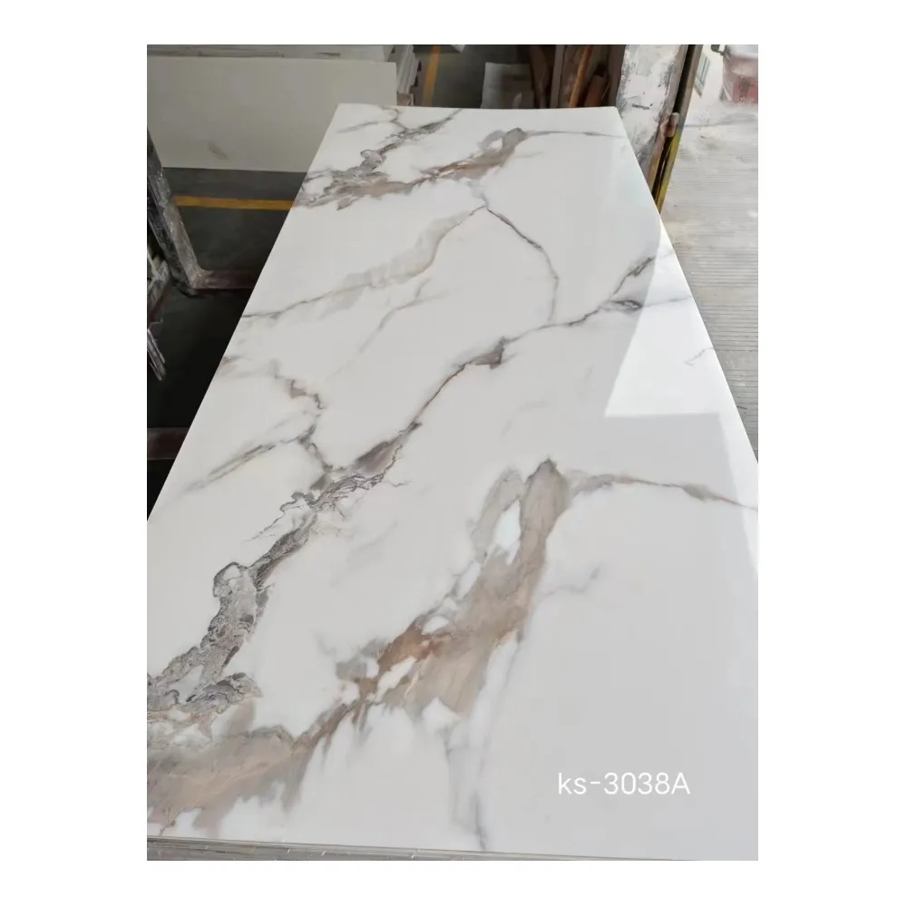 1220x2440x3mm Interior Shower Wall Panels Bathroom Waterproof PVC Marble Sheets For Wall Decoration