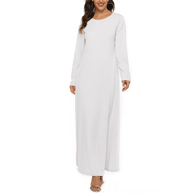 New Middle Eastern robes with long sleeves and round neck dress for Muslim worship