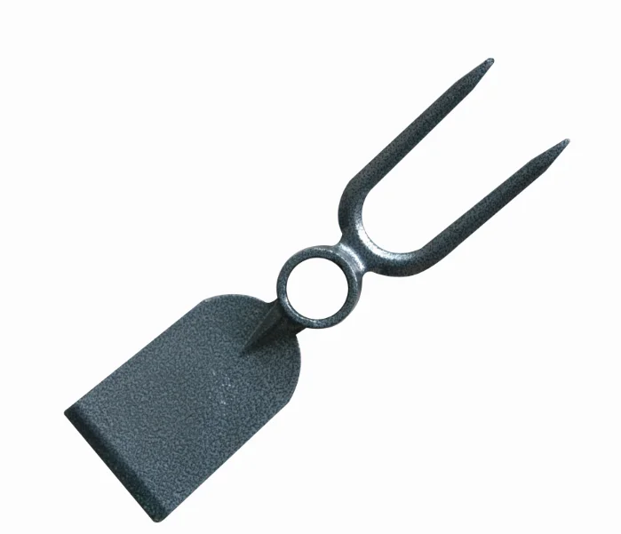 HK28F Wholesale Weeding Hand Tool Multipurpose Double Head Sturdy Garden Fork Hoe With Wooden Handle
