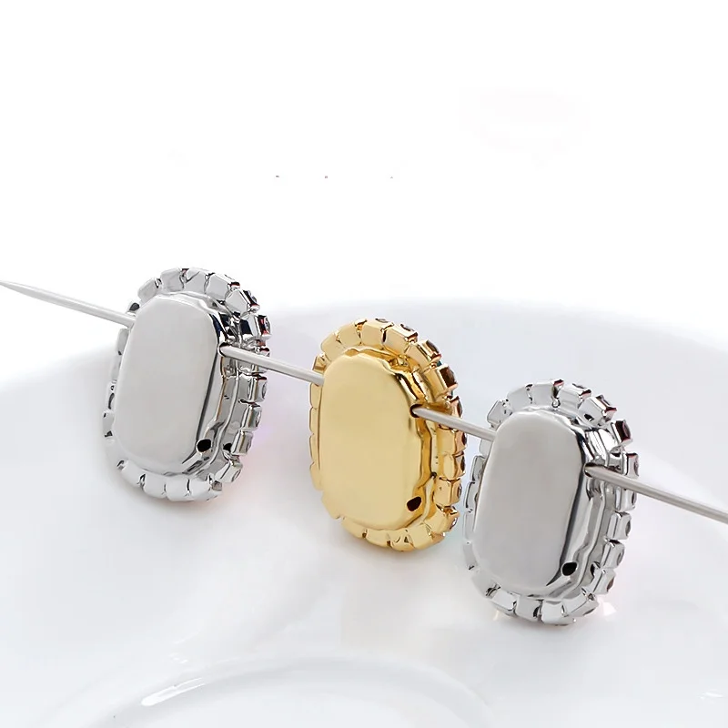 Manufacture Bulk DIY Gold Base Drill Rhinestones Chain Supplier Royal Square Shape Glass Claw Crystal For Dress