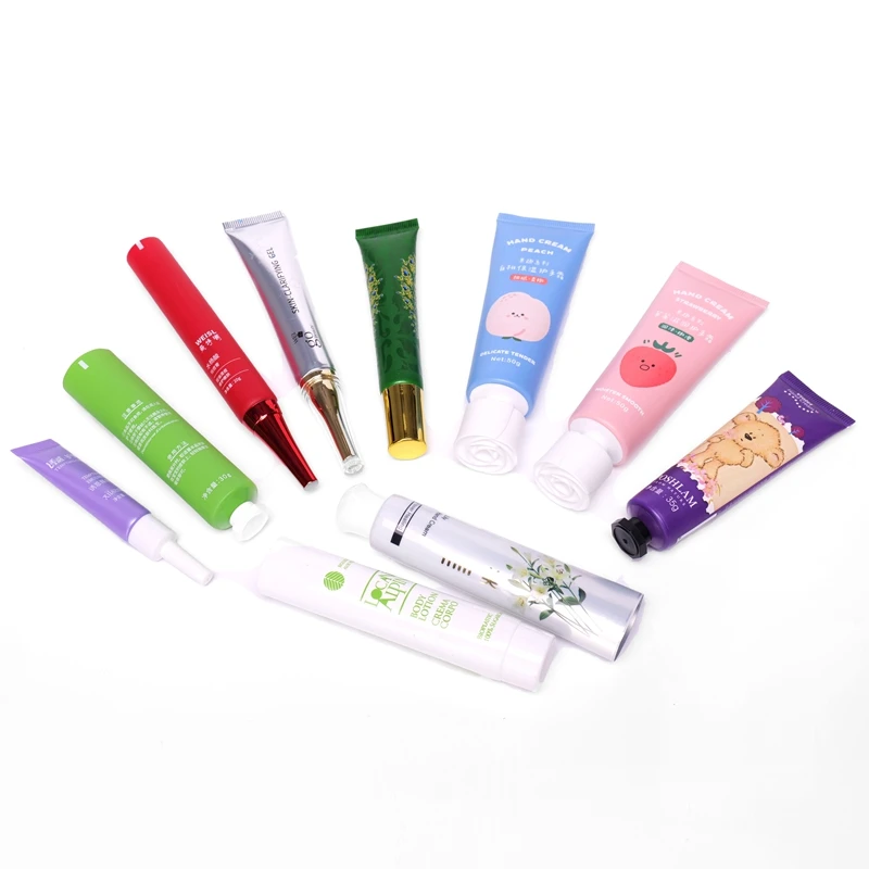 Custom Empty Eco Friendly Biodegradable PE Shampoo Bottle Hand Cream Body Lotion Soft Cosmetic Packaging Squeeze  Plastic Tube