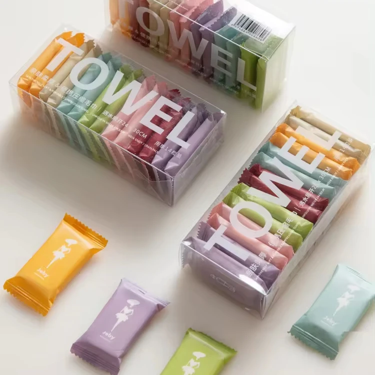 14pcs Compressed Towel Clean Skin Face Towel Washcloth Reusable  Wet and Dry Disposable Towel