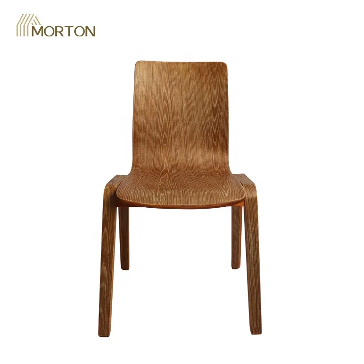 Modern design convenient double-sided wooden leather seat wooden chair foot dining chair supplier