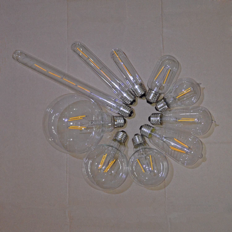 2W 4W 6W 8W E26 E27 B22 ST64 Clear/Amber LED Vintage Edison Light Bulbs A60 C35 T45 T30 G80 G95 G125 Dimmable Filament LED Bulb