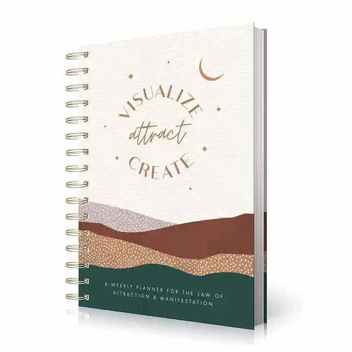 Custom Printing Pink Hardcover A5 Daily Weekly Monthly Organizer Diary Journal Agenda Planner Spiral Notebook
