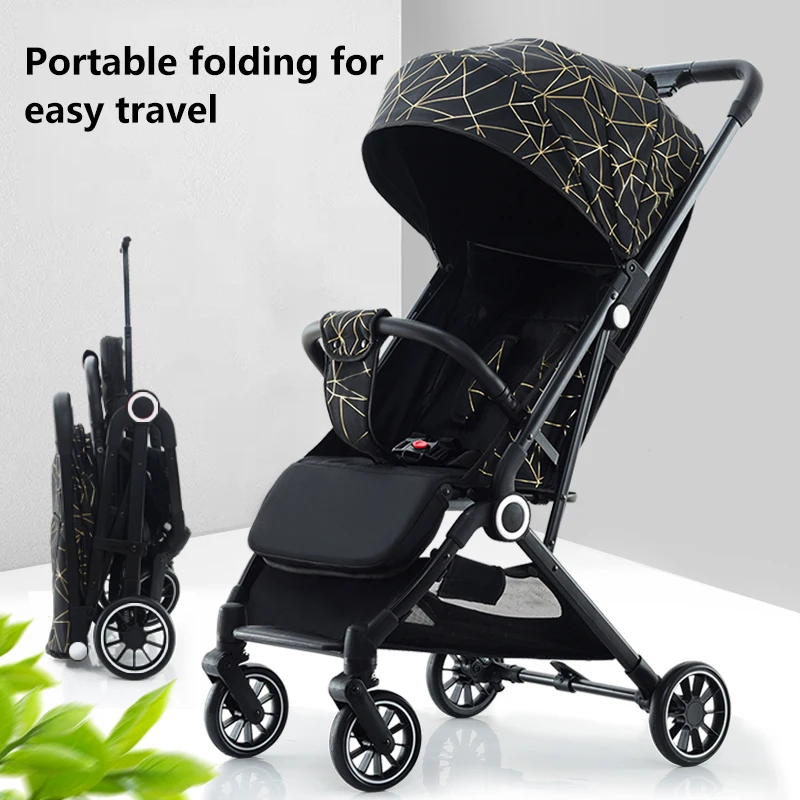 2023 New Wholesale custom baby carriage Aluminum Frame High View Lightweight Baby Strollers With Sleeping Bag Baby Strollers