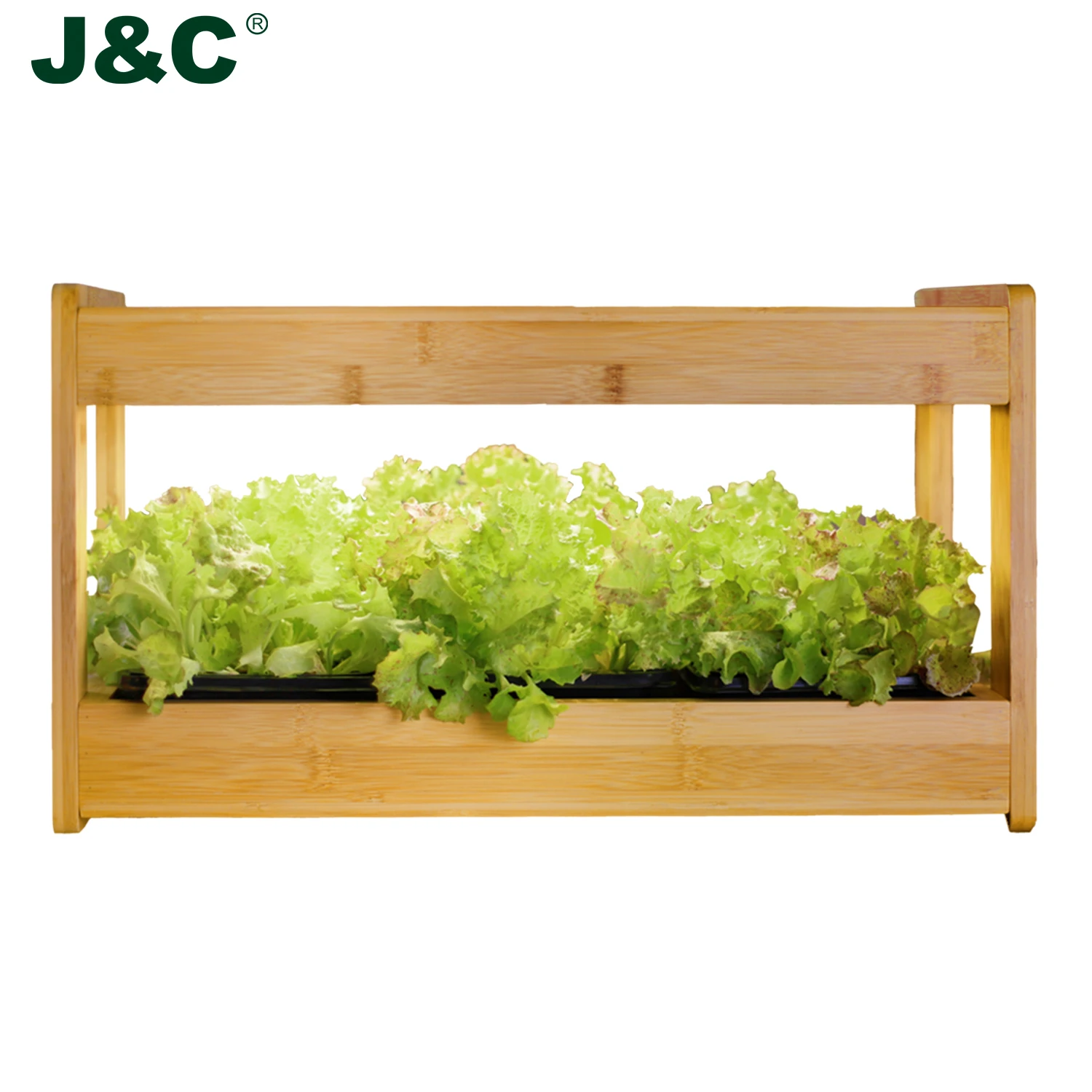 14W Led Greenhouse Plant Lights Garden Kit in Home Indoor Bamboo Finish LED Indoor